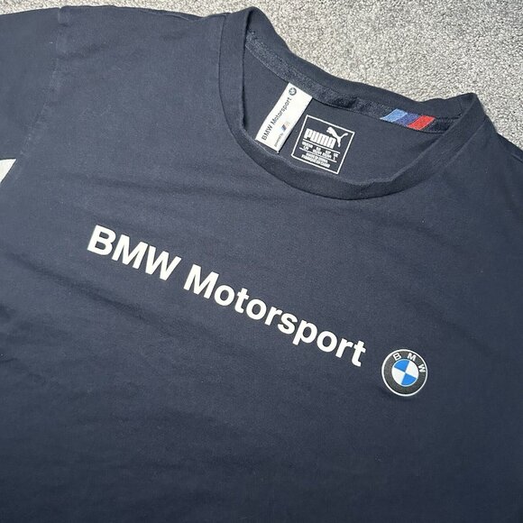 Puma BMW Shirt Mens Large Blue M Series Motorsport Short Sleeve Racing - Picture 2 of 9